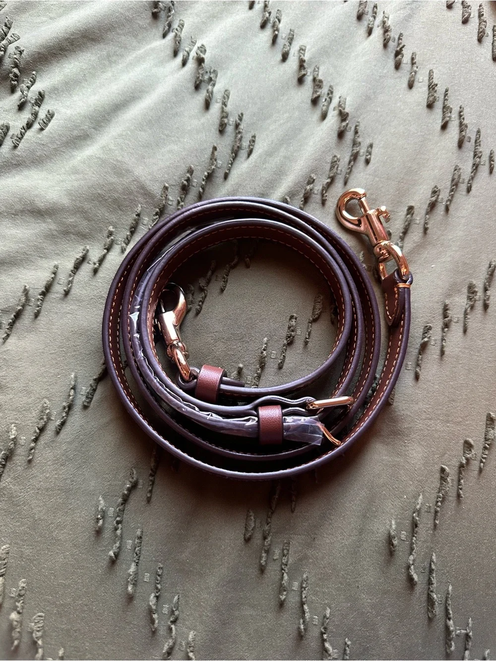 Coach Leather Crossbody Strap in Tan/Gold with Gold Hardware